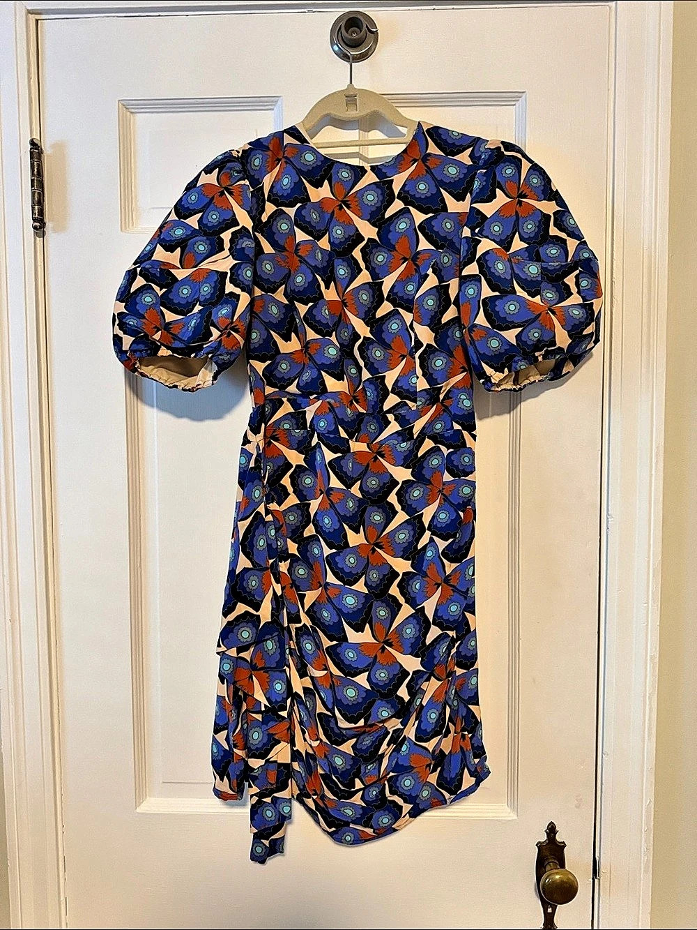 RHODE Pia Dress Floral Mini Dress in Blue & Orange